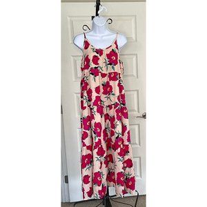 TCEC KOA POCKETED FLORAL TIERED MIDI DRESS - size S